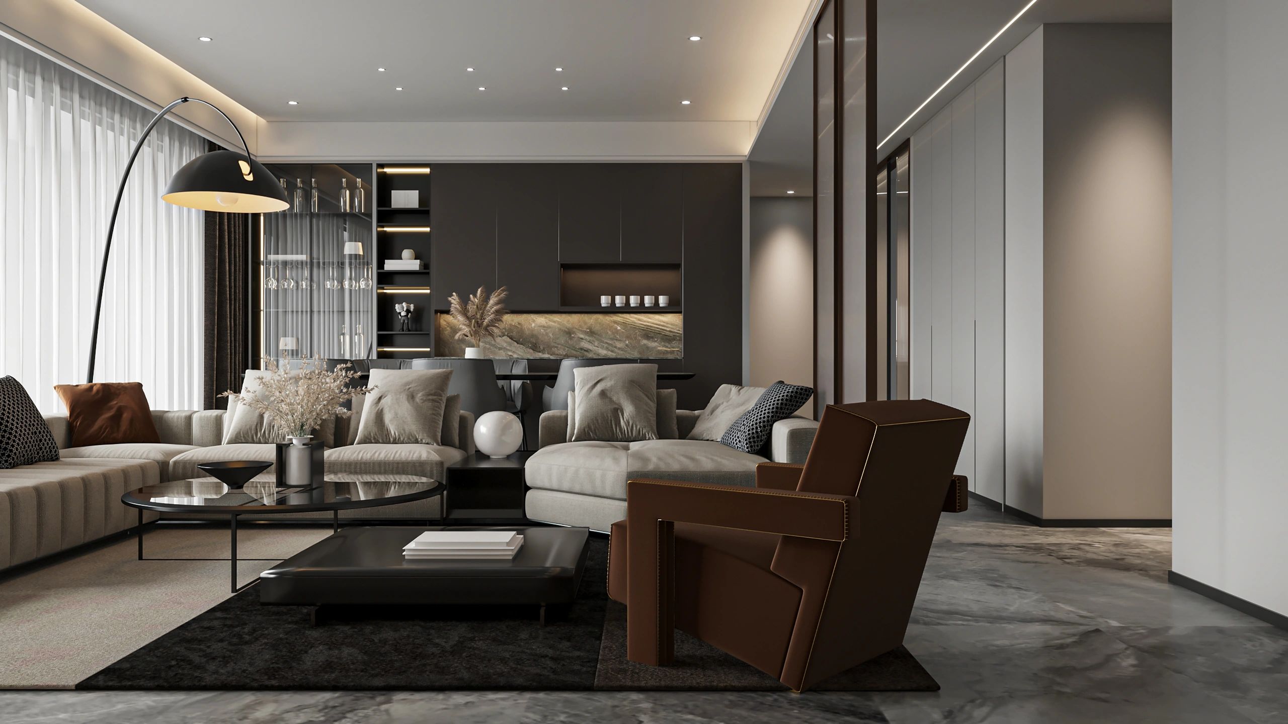 Well-staged modern living room